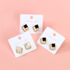 Long French Cut-out Clover Stud Earrings